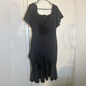 Miss Lola Black Asymmetrical Dress